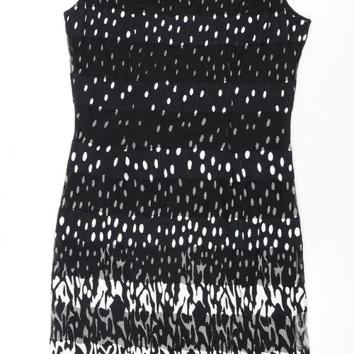 Frank Lyman Women's Black White Print Dress Size 12
