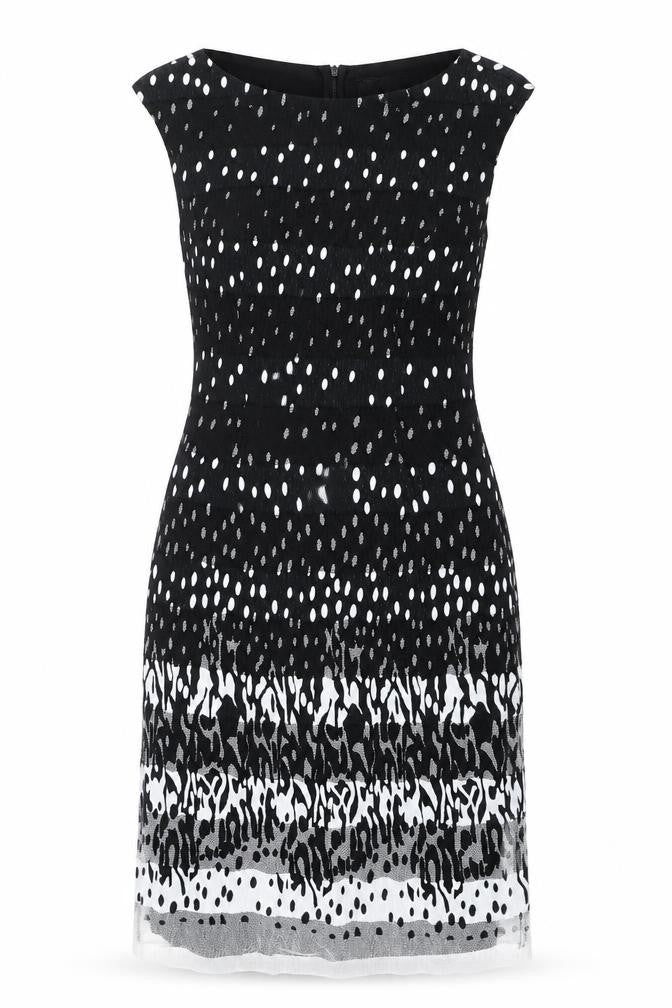Frank Lyman Women's Black White Print Dress Size 12