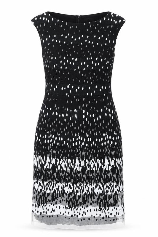 Frank Lyman Women's Black White Print Dress Size 12