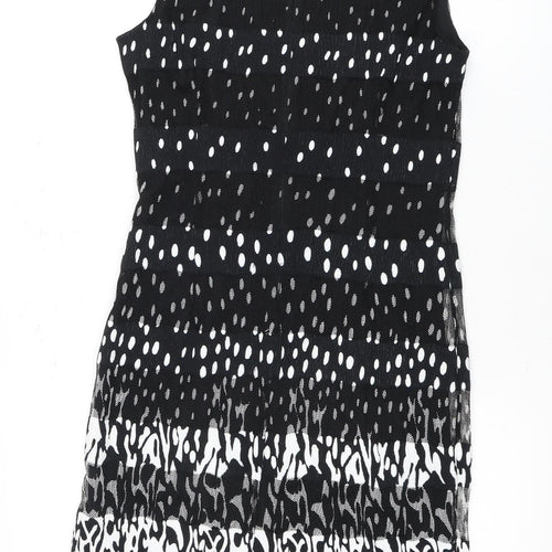 Frank Lyman Women's Black White Print Dress Size 12