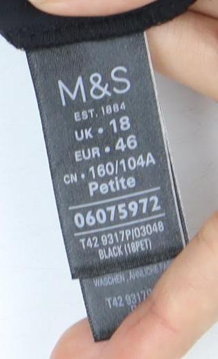 Marks and Spencer Women's Black Shift Dress Size 18