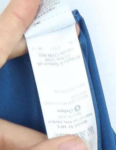 Marks and Spencer Women's Blue Blouse - Size 14