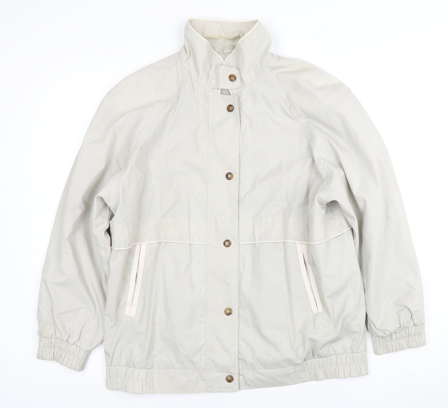C&A Women's Beige Mid-Length Jacket - Size 10