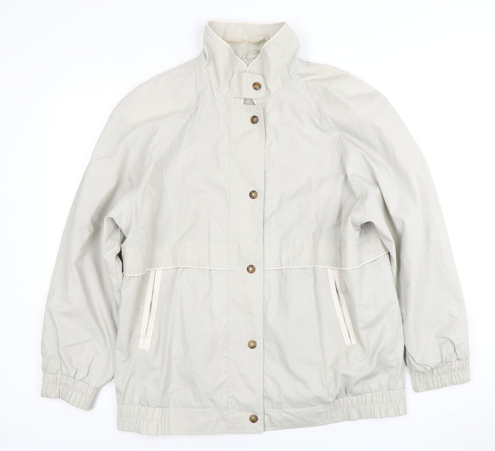 C&A Women's Beige Mid-Length Jacket - Size 10