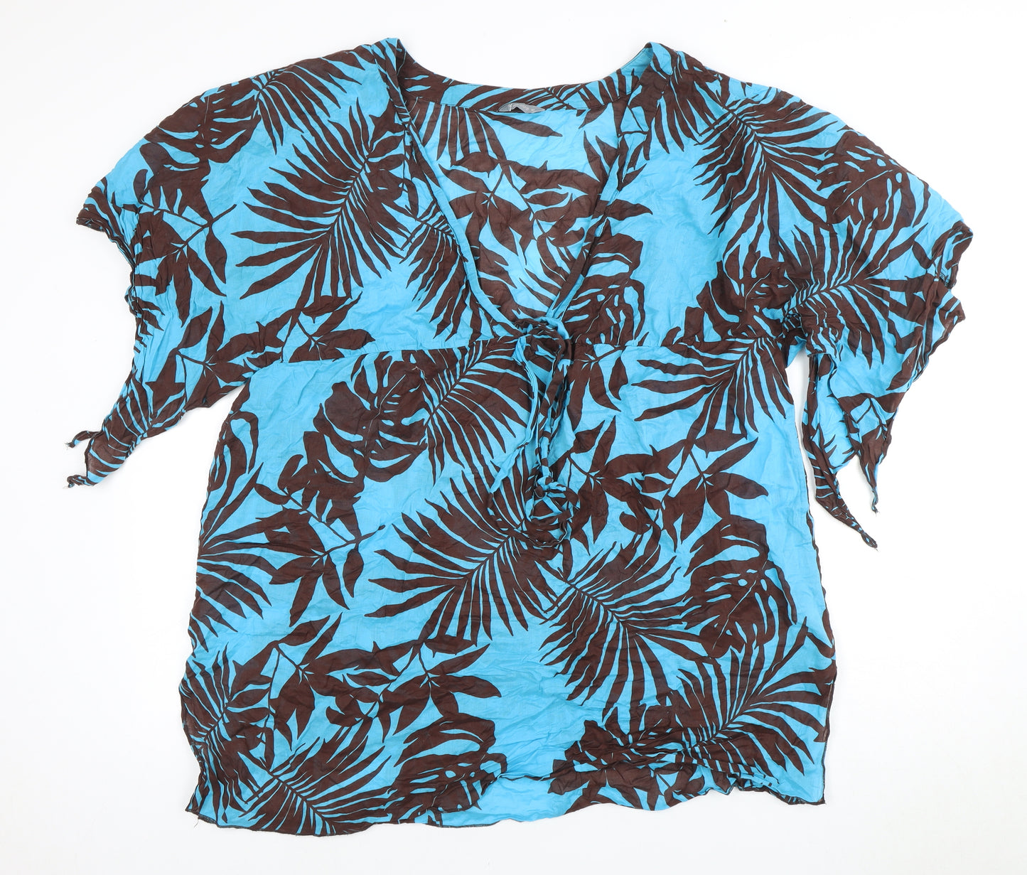 Per Una Women's Blue Floral Wrap Top XL