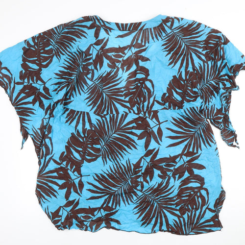 Per Una Women's Blue Floral Wrap Top XL