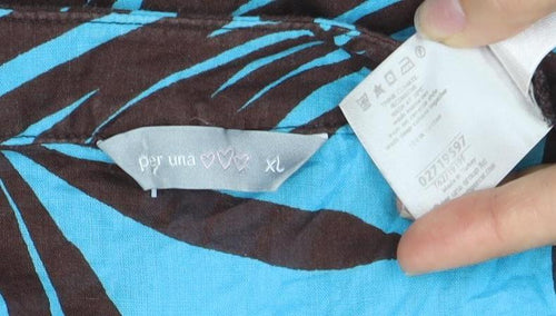 Per Una Women's Blue Floral Wrap Top XL