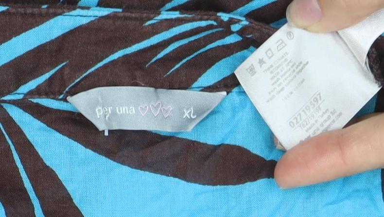 Per Una Women's Blue Floral Wrap Top XL