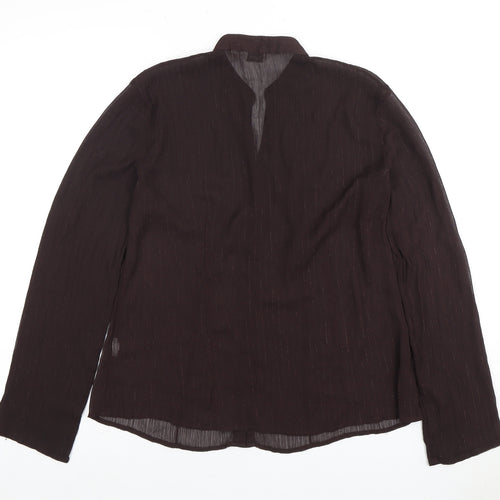 NEXT Women's Brown Long Sleeve Button-Up Top Size 12