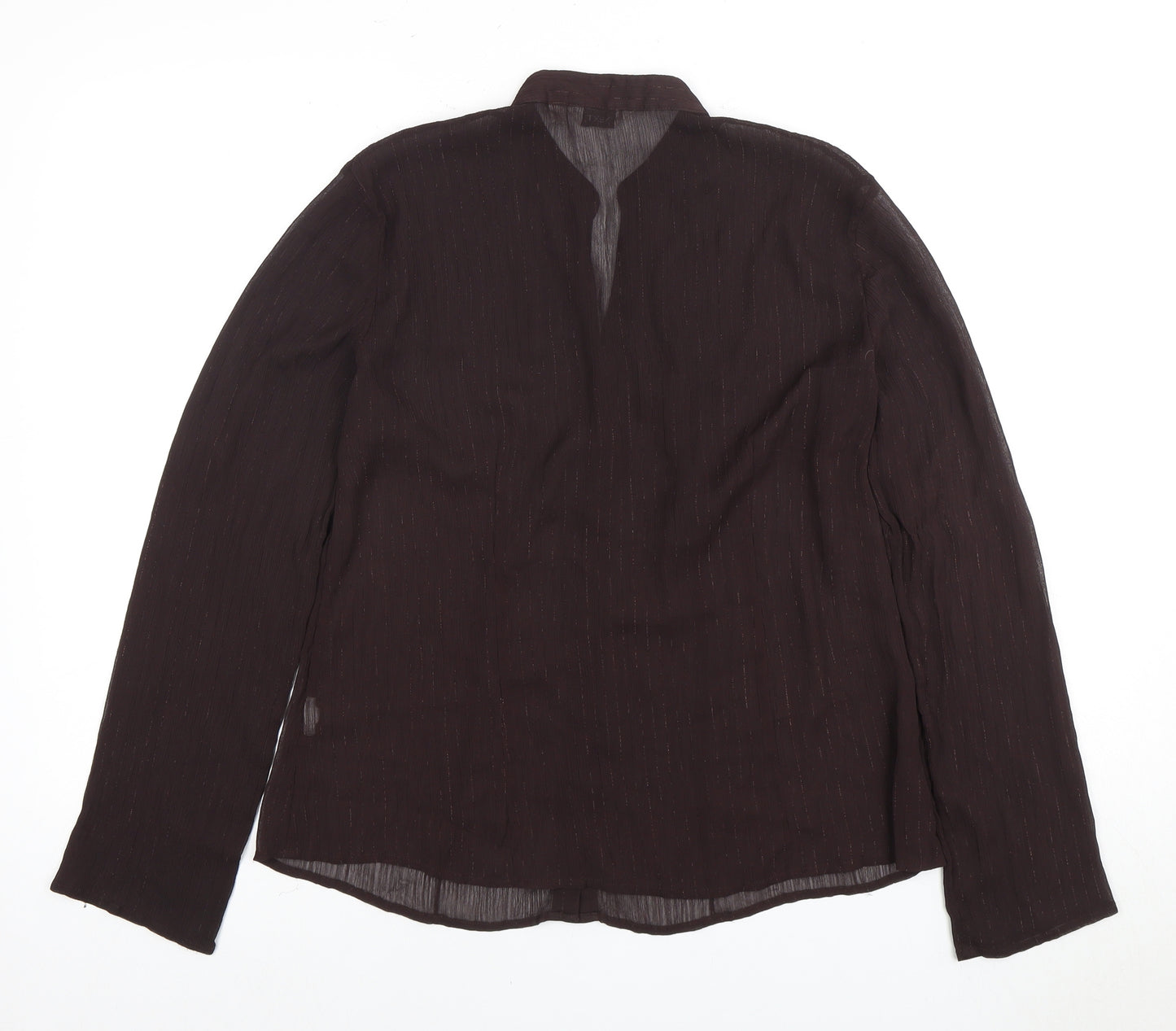 NEXT Women's Brown Long Sleeve Button-Up Top Size 12