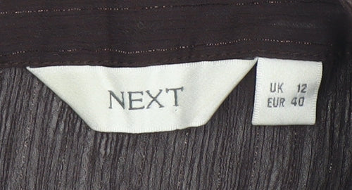 NEXT Women's Brown Long Sleeve Button-Up Top Size 12