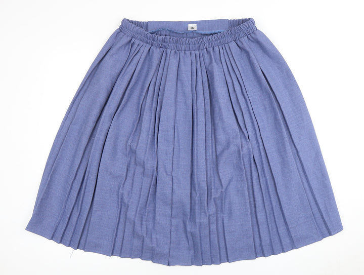 Emma Collection Women's Blue Pleated Skirt L