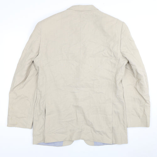 Marks and Spencer Men's Beige Linen Blazer Jacket 40R