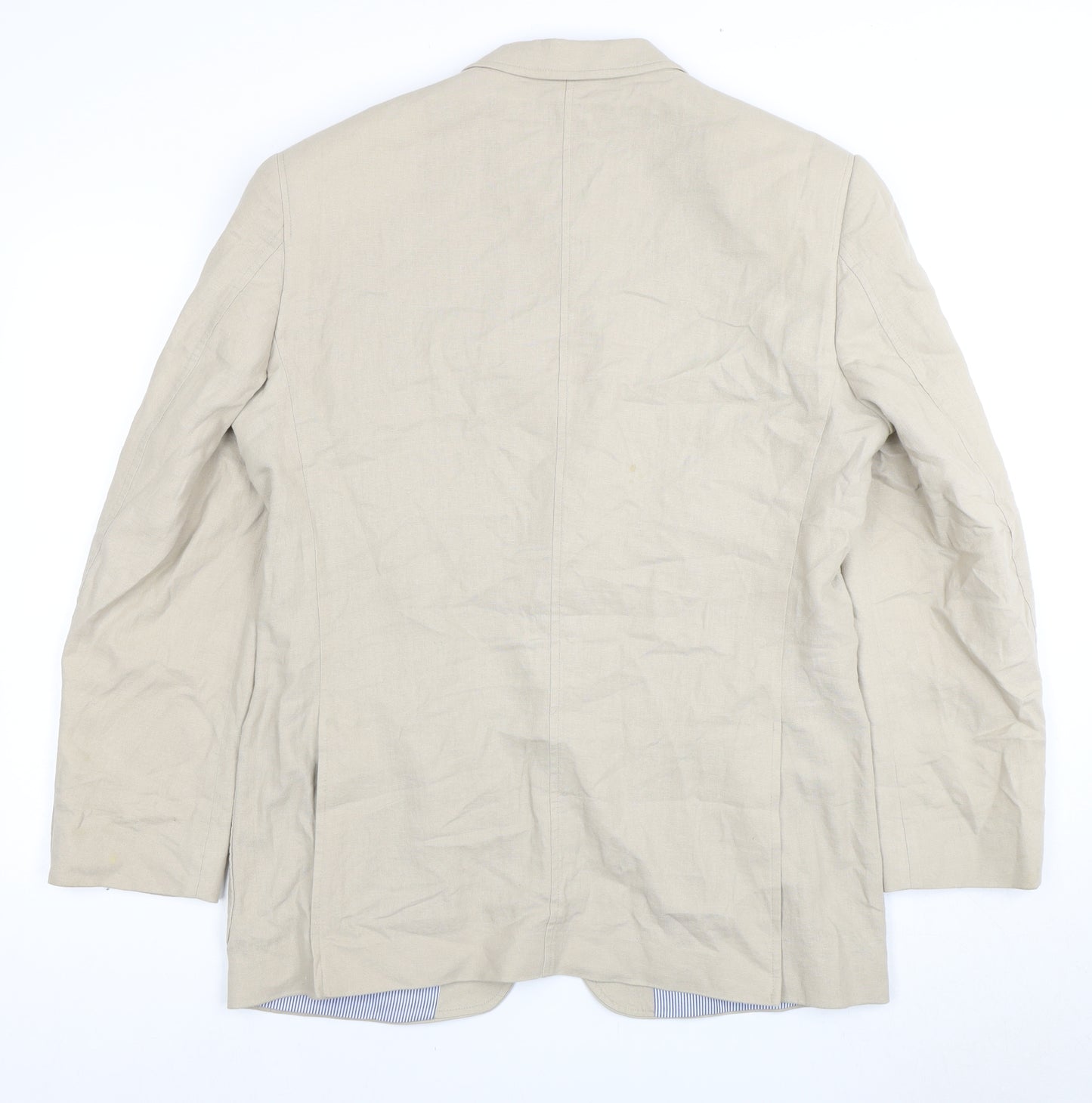 Marks and Spencer Men's Beige Linen Blazer Jacket 40R