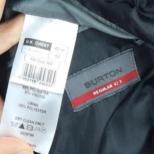 Burton Men's Black Blazer, 42 R, Regular Fit, Formal