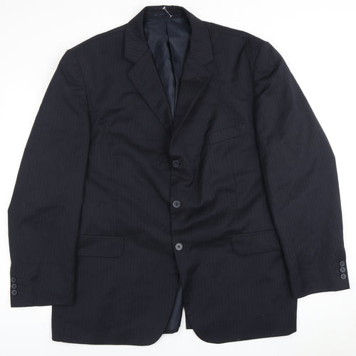 Burton Men's Blue Striped Blazer 46 Regular Fit