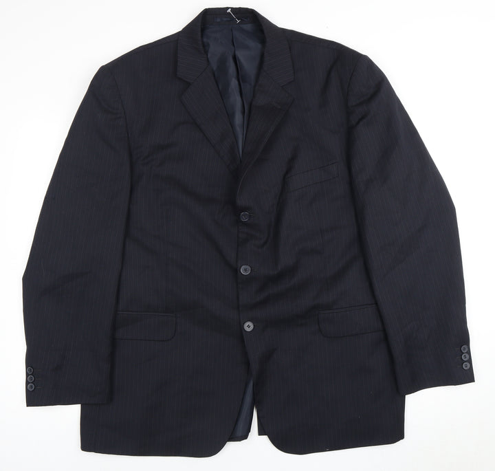Burton Men's Blue Striped Blazer 46 Regular Fit
