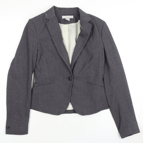 H&M Grey Women's Slim Fit Suit Jacket UK 6