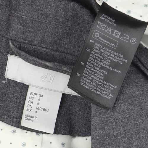 H&M Grey Women's Slim Fit Suit Jacket UK 6