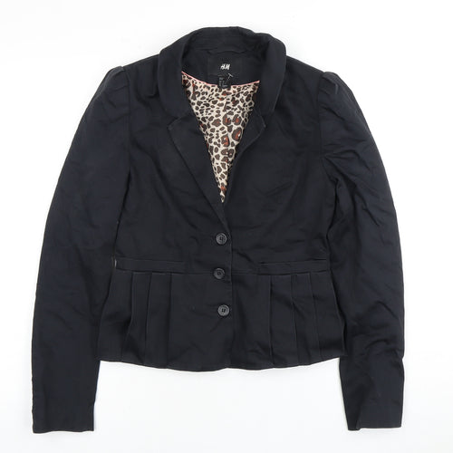 H&M Women's Black Blazer, Size 8, Regular Fit