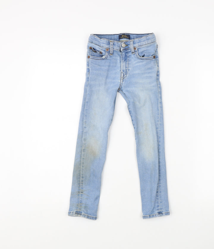 Polo Ralph Lauren Girls Light Blue Straight Jeans, Size 9 Years