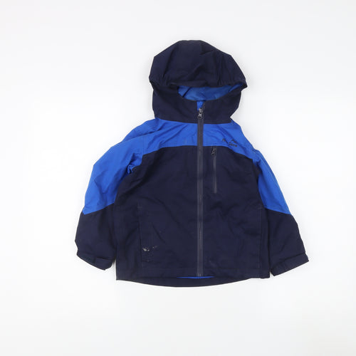 Peter Storm Boys Blue Rain Coat 3-4 Years Hooded Lightweight