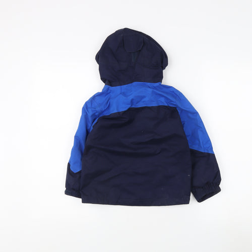 Peter Storm Boys Blue Rain Coat 3-4 Years Hooded Lightweight
