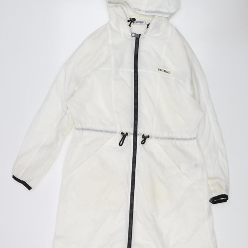 Bikkembergs Women's White Rain Coat Jacket Size 10