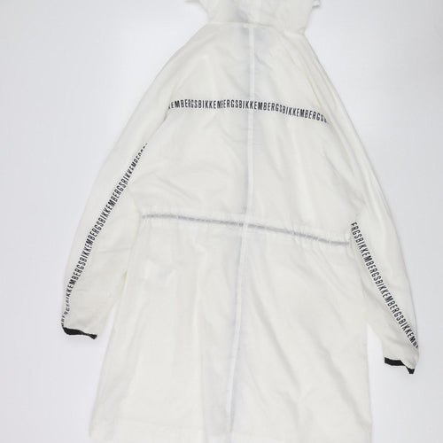Bikkembergs Women's White Rain Coat Jacket Size 10