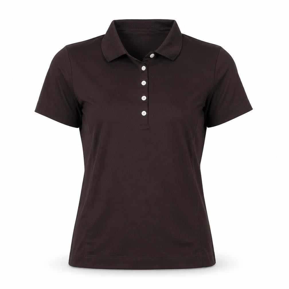 Nike Women's Brown Polo Shirt - M, Short Sleeve, Dri-Fit