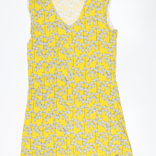Trespass Women's Yellow Floral Sleeveless Dress UK 14