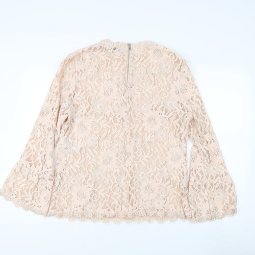 Mint Velvet Women's Beige Lace Blouse Size 18
