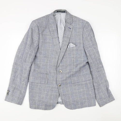 Nineteen Hundred & Four Men's Grey Slim Fit Blazer - 40R