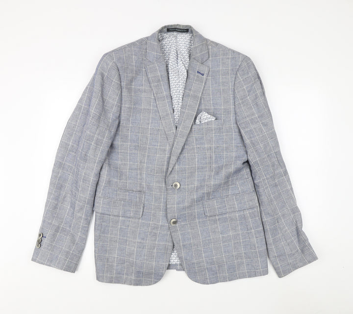 Nineteen Hundred & Four Men's Grey Slim Fit Blazer - 40R