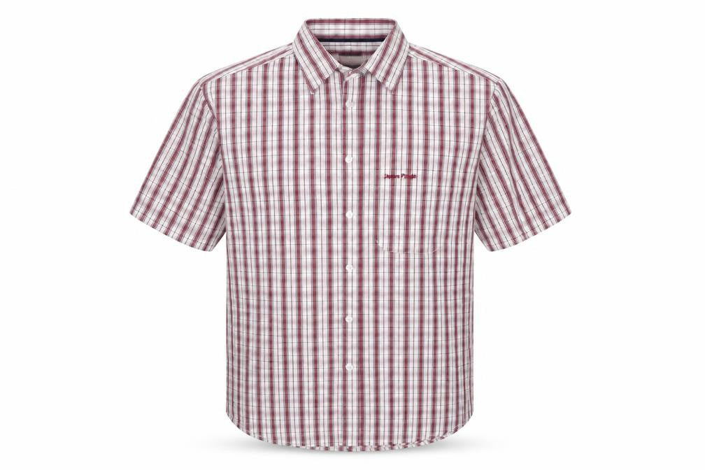Front view of James Pringle Men's Multicoloured Plaid Shirt, M