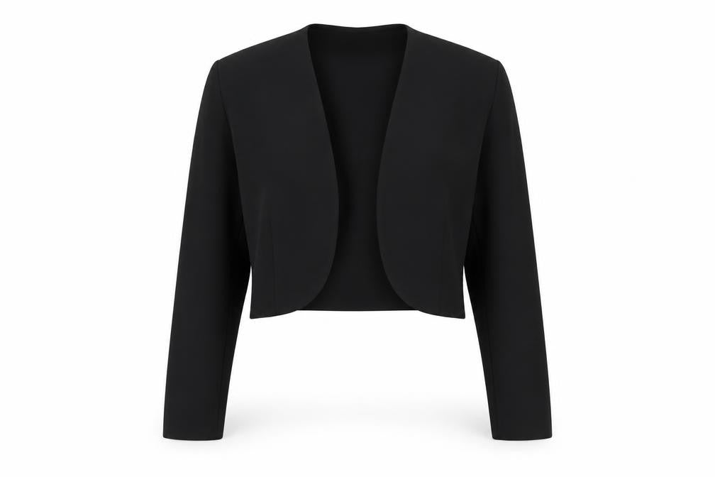 Front view of Mackays Black Cropped Jacket, size 12