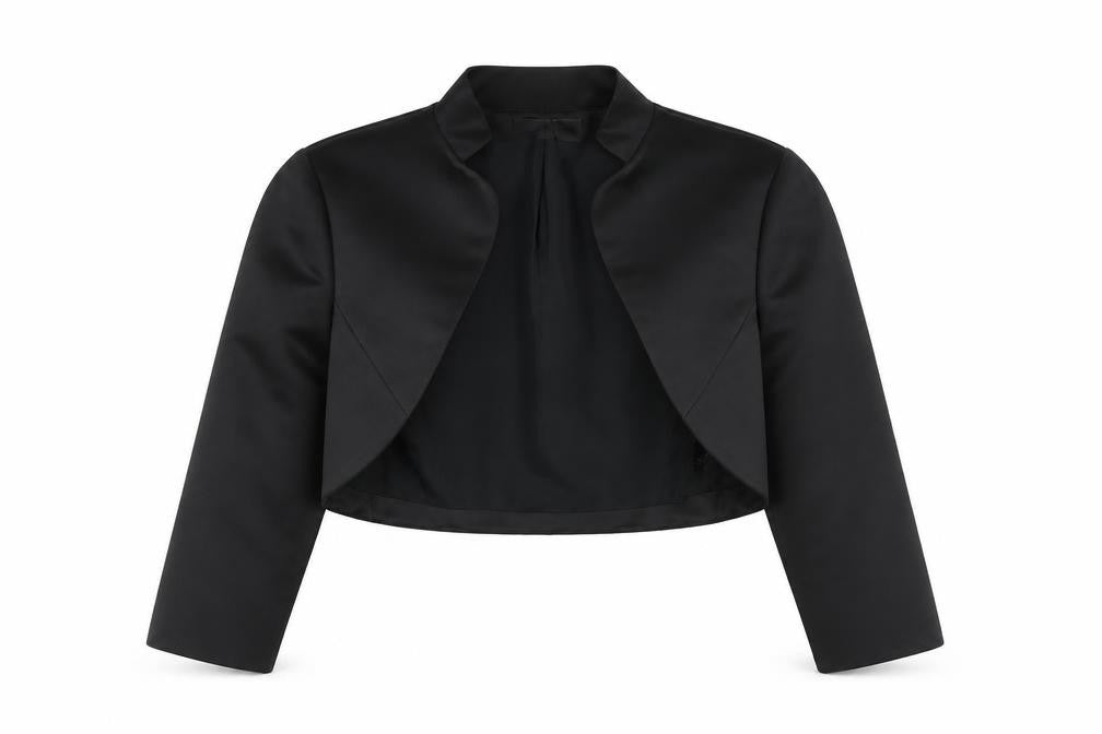 Front view of Debut Women's Black Cropped Jacket, size 6