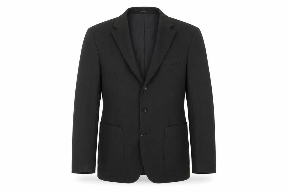 Front view of Massimo Dutti Men's Black Blazer, size 40, Formal