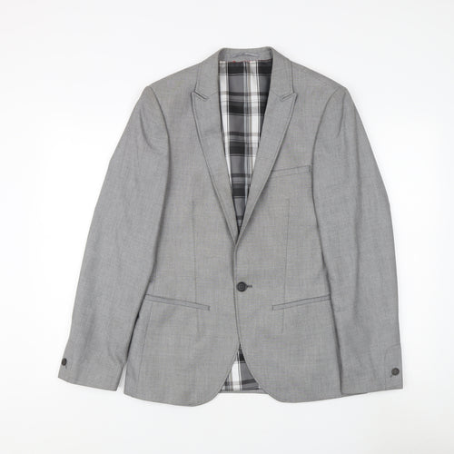 White Label Men's Grey Blazer 38 Regular Jacket