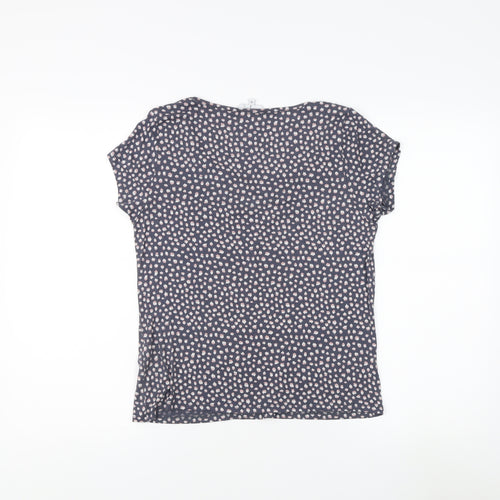 J by Jasper Conran Womens Blue Floral Scoop Neck T-Shirt Size 12