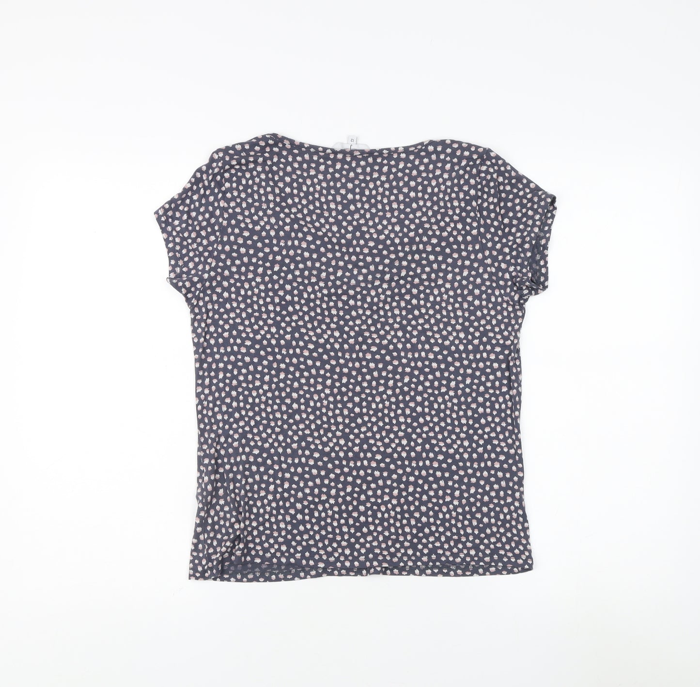J by Jasper Conran Womens Blue Floral Scoop Neck T-Shirt Size 12