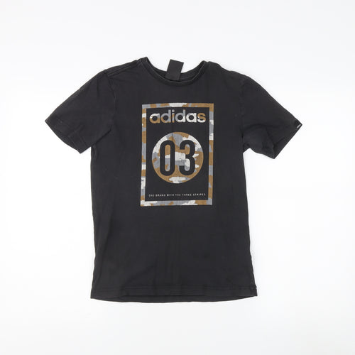 Adidas Unisex Black Crew Neck T-Shirt Size 12