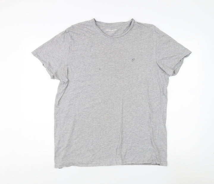 Jack & Jones Men’s Grey XL Crew Neck T-Shirt