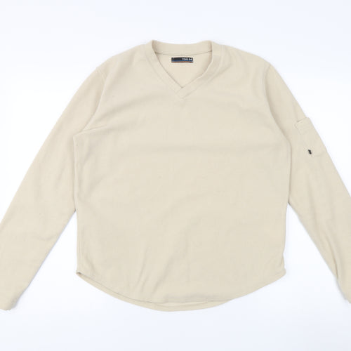 TOG 24 Women’s Beige V-Neck Fleece Sweatshirt Size L