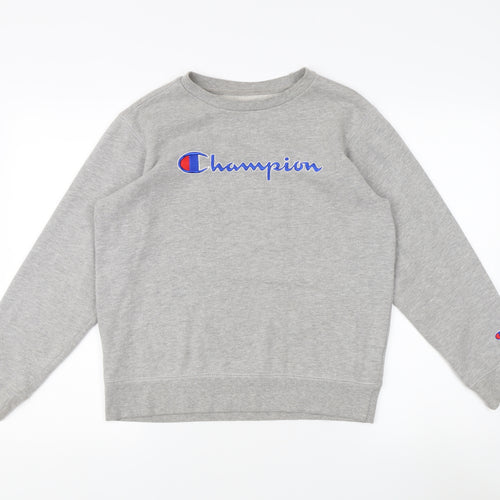 Champion Grey Large Pullover Sweatshirt for Unisex