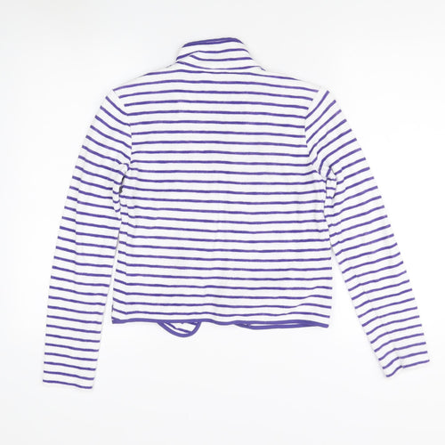 Joules Women's White/Purple Striped Jacket Size 6