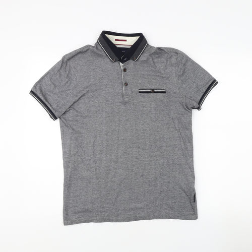 Ted Baker Men's Grey Polo Shirt Size M