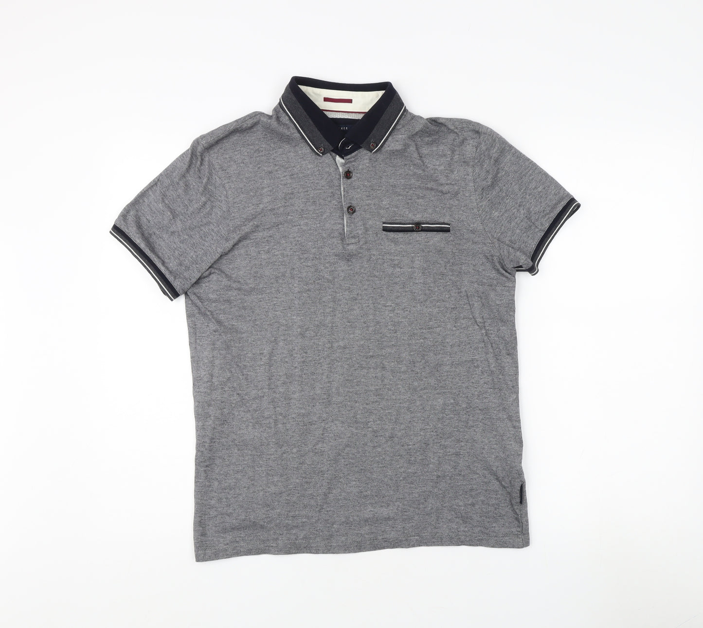 Ted Baker Men's Grey Polo Shirt Size M