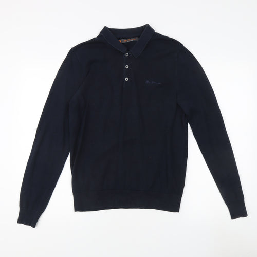 Ben Sherman Men's Blue polo Jumper, size Small.