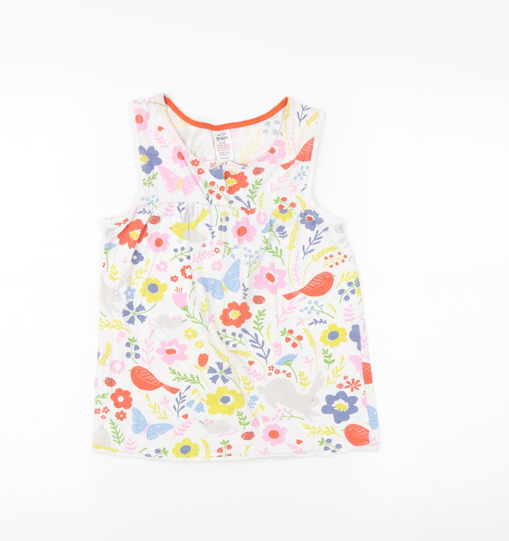 Mini Boden Girls Multicoloured Floral Tank Top, Size 10-11 Years